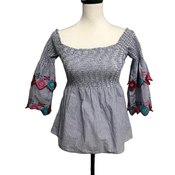 NWT Ann Taylor Loft Fiesta Off The Shoulder Top in XSP - Picture 2 of 6